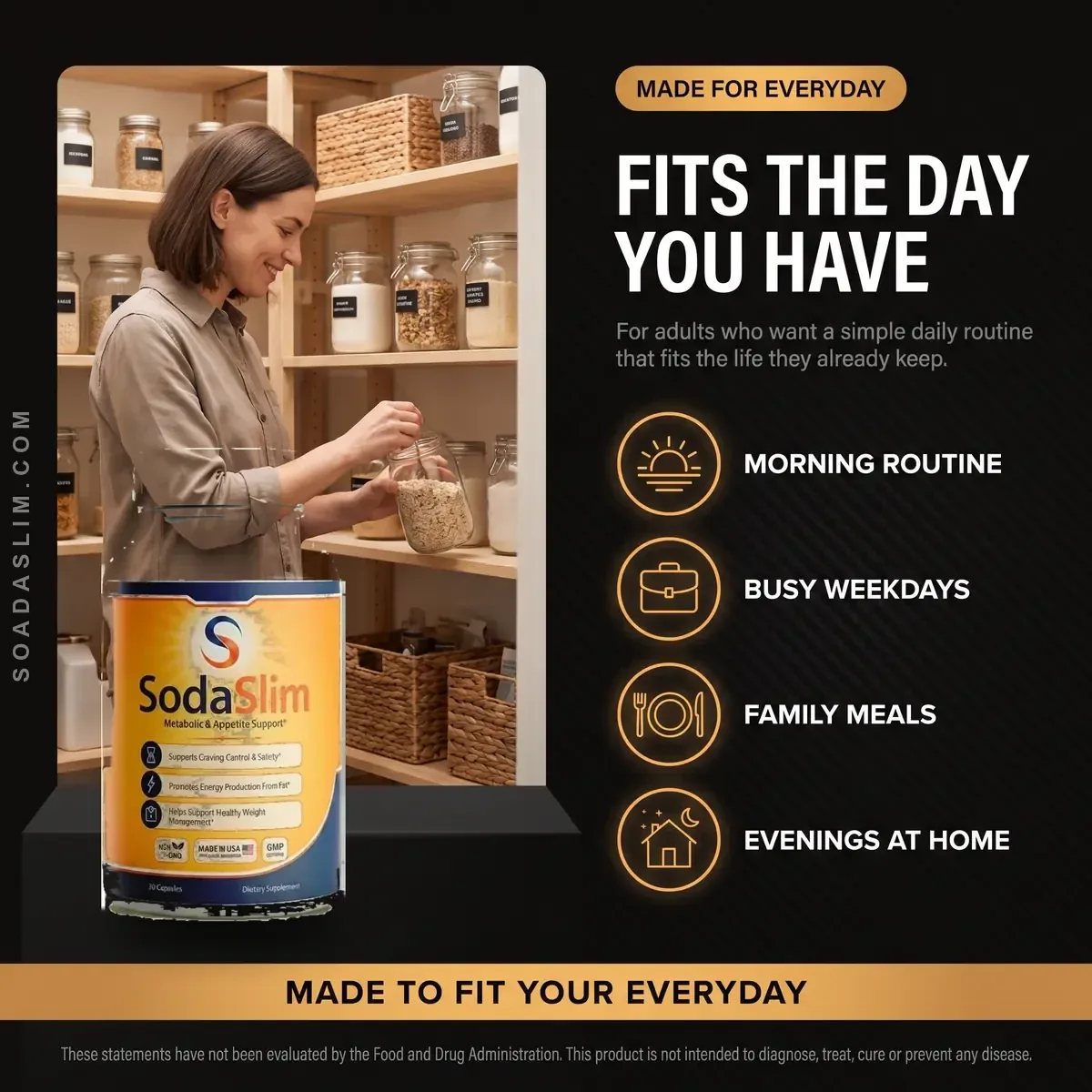 SodaSlim who it is for, made for everyday use listing graphic